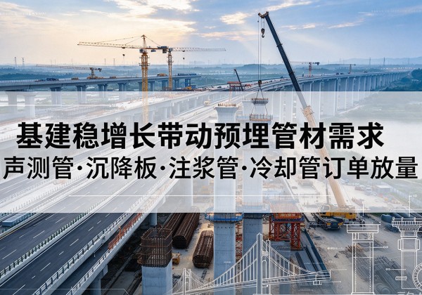大冶基建稳增长带动预埋监测管材需求，声测管、沉降板、注浆管订单持续放量